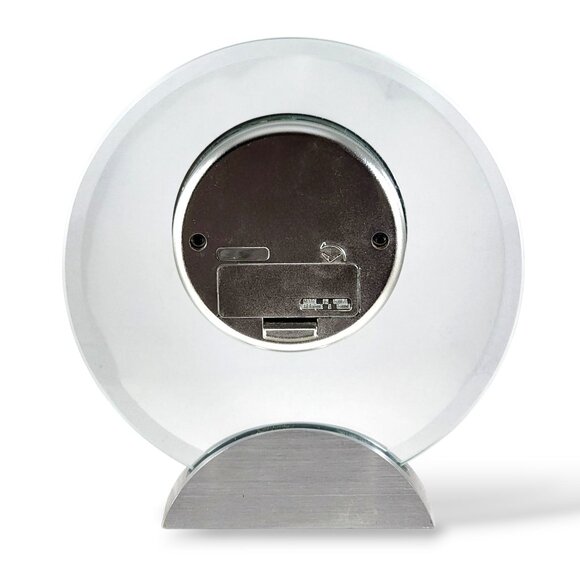 Danbury Clock Company Quartz Desk Clock Glass Round Office Decor ISKANDAR Base - Picture 2 of 7